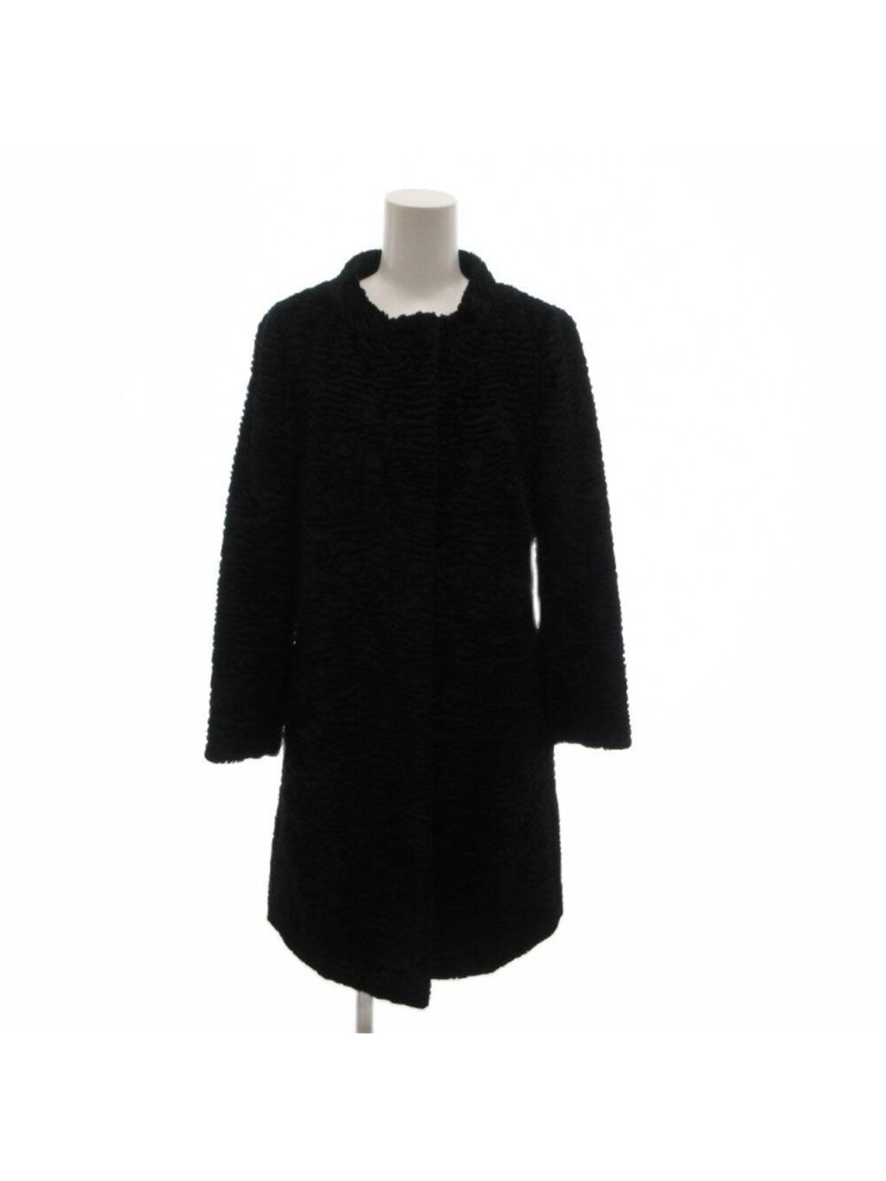Max Mara S 'S Coat Shaggy Fabric Half Length Wing Tailored Total Lining 36